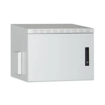 DIGITUS Wandgehäuse DN-19 07U-6/6-I-OD | 19 Zoll Outdoor Netzwerkschrank IP55 | 7HE | 600x600mm | Stahl | Grau RAL 7035