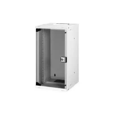 DIGITUS Wandgehäuse SOHO PRO DN-49104 | 10" Netzwerk-Wandschrank 12HE | 595x315x300 mm | Glastür | IP20 | grau