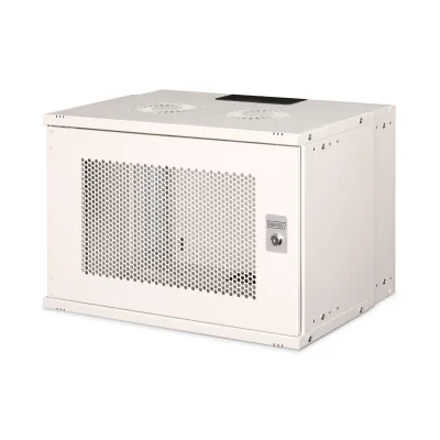DIGITUS Wandgehäuse SOHO PRO DN-49208 | 19" Netzwerkschrank 7HE | 370x540x400 mm | Stahl, perforierte Tür | grau
