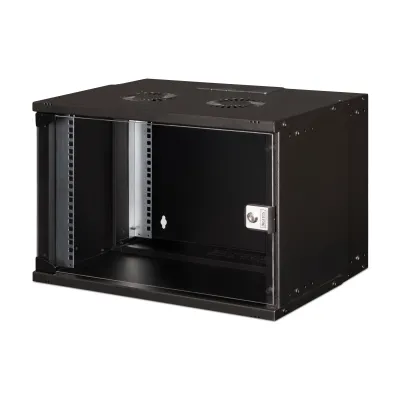 DIGITUS Netzwerk-Wandgehäuse SOHO PRO DN-49203 | 19 Zoll | 7HE | 370x540x400 mm | Glastür | Stahl | schwarz