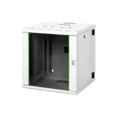 DIGITUS Wandschrank DN-19 12-U-3 | 19 Zoll | 12HE | schwenkbar | Glastür | 643x600x600mm | Stahl | RAL7035 grau