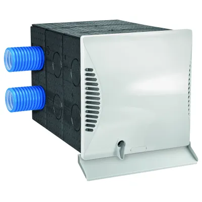 DIMPLEX Wandhülse DL 50 Q2P | quadratisch | Nebenraumanschluss | 320x320 mm | Länge 480 mm | Kunststoff | schwarz