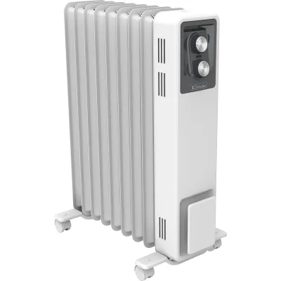 Dimplex Rippenradiator RD 1009 TS | Ölfrei | 2000W | 9 Rippen | Thermostat | Überhitzungsschutz | mobil | weiß/anthrazit