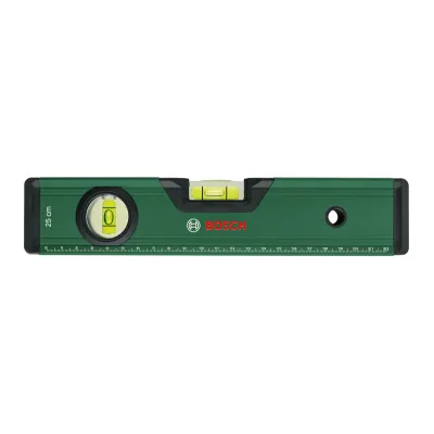 Bosch Wasserwaage 25 cm 1600A032V5 | Aluminium | 2 Libellen | V-Nut | präzise Handwerker-Wasserwaage | 250 mm