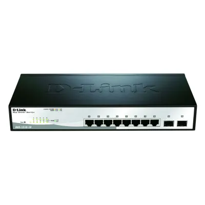 D-Link Smart Switch DGS-1210-10/E | 10-Port Layer2 Managed Gigabit | 8x RJ45 | 2x SFP | lüfterlos | 19 Zoll Rackmount