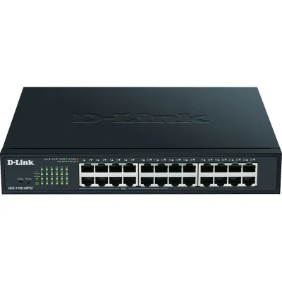 D-Link Switch DGS-1100-24PV2/E | 24-Port Gigabit | Smart Managed | 12x PoE+ | lüfterlos | 19 Zoll | Metall