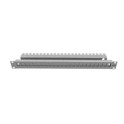 EasyLan Patchpanel CKVPL0101E 19 Zoll 1HE | 24x Keystone Ports | Stahlblech | RAL 7035 Grau