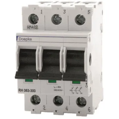 Doepke Hauptschalter RH 100-300 | 3-polig | 100A | Lasttrennschalter | Schraubanschluss | IP20 | verriegelbar | schwarz