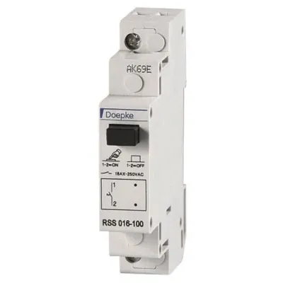 Doepke Steuerschalter RSS 016-100 | 1-polig | 1 Schließer | 16A | 250V AC | REG | 1TE | IP40 | Schnellbefestigung
