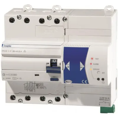 Doepke Fehlerstromschutzschalter DRCCB 5 ST 040-4/0,03-A | FI-Schalter Typ A | 4-polig | 40A | 400V | Selftest | IP20
