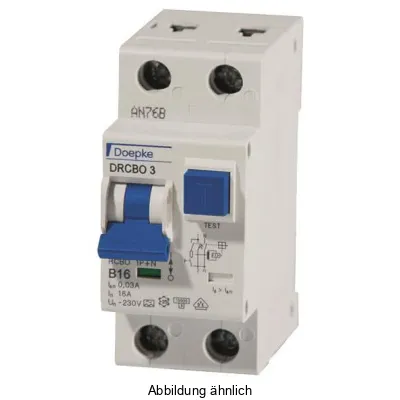 Doepke FI/LS-Kombination RCBO DRCBO 3 B10/0,03/1N-A | 10A | 0,03A Typ A | B-Charakteristik | 230V | 10kA | 2TE