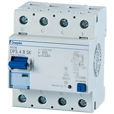 Doepke FI-Schutzschalter DFS4 040-4/0,03-B SK | Typ B | allstromsensitiv | 4-polig | 40A | 30mA | 400V | IP20