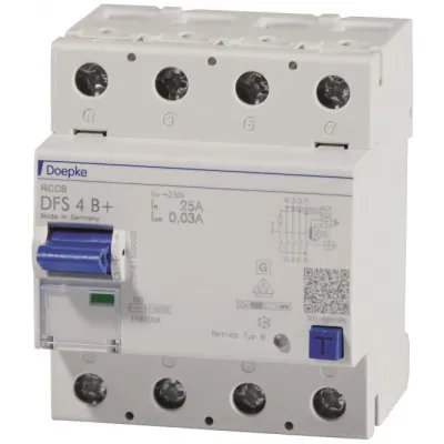 Doepke FI-Schutzschalter DFS4 040-4/0,30-B+ | RCCB Typ B+ | 4-polig | 40A | 0,3A | 400V | allstromsensitiv | DIN-Schiene