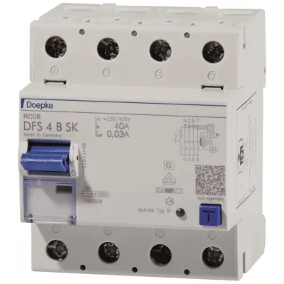 Doepke FI-Schutzschalter DFS4 100-4/0,30-B SK | Typ B | 4-polig | 100A | 400V | 0,3A | allstromsensitiv | Photovoltaik