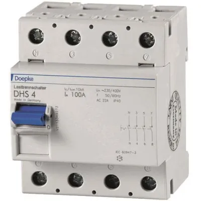 DOEPKE Lasttrennschalter DHS4-63 | Hauptschalter 4-polig | 63A | 400V | IP40 | verriegelbar | Schraubanschluss