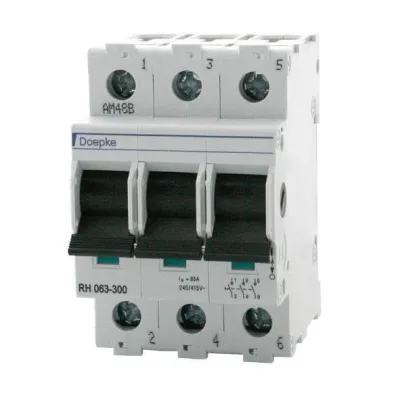 Doepke Lasttrennschalter RH 063-300 | Hauptschalter 3-polig 63A | verriegelbar | Schraubanschluss | IP20 | schwarz