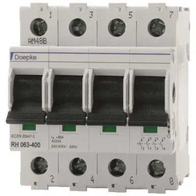 Doepke Lasttrennschalter RH 063-400 | Hauptschalter 63A 4-polig | Schraubanschluss | IP20 | verriegelbar