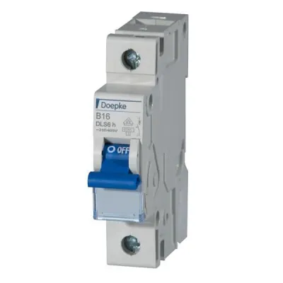 Doepke Leitungsschutzschalter DLS 6H B16-1 | 16A | 1-polig | B-Charakteristik | 6kA | 230/400V AC/DC | 1 TE | IP20