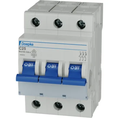 Doepke Leitungsschutzschalter DLS 6H C25-3 09914295 | 3-polig | 25A | 400V | C-Charakteristik | 6kA | 3TE | IP20