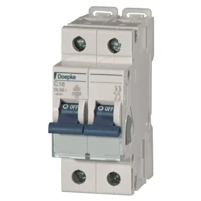 Doepke Leitungsschutzschalter DLS 6I C10-2 | 2-polig | 10A | C-Charakteristik | 10kA | 400V | IP20 | 2TE
