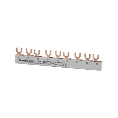 Doepke Phasenschiene EV-S G 3.9.120 | 3-phasig | 9 Module | Gabelanschluss | 17,5mm | 159mm | 10mm² | 63A | grau