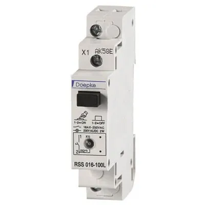 DOEPKE Steuerschalter RSS 016-100L | 1-polig | 16A | 250V AC | LED-Schaltzustandsanzeige | 1TE | gelb