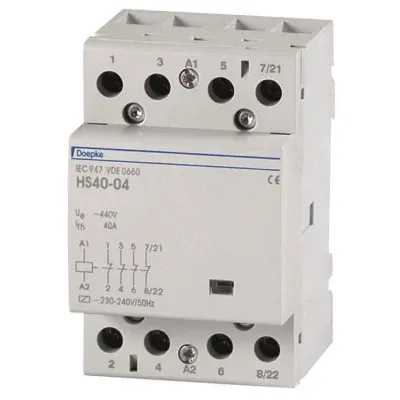 Doepke Installationsschütz HS40-40 | 40A | 230V AC Spule | 400V AC | 4 Schließer | 3TE | IP20 | Industrie & Werkstatt
