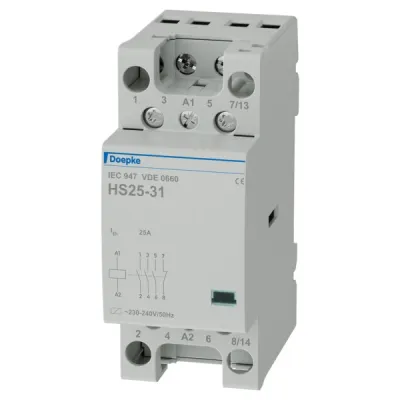 DOEPKE Installationsschütz HS25-31 25A 230V AC | 3 Schließer 1 Öffner | AC-3 | 400V | IP20 | 60mm Tiefe | smartgoods.de