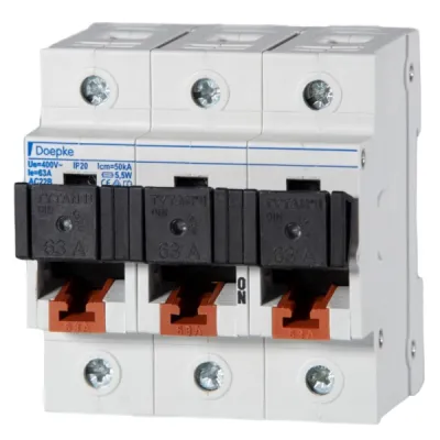 DOEPKE Lasttrennschalter Tytan II D0-63-3/E | 09980100 | 3-polig | 63A | D02 | 400V | Sicherungsstecker mit Blinkmelder