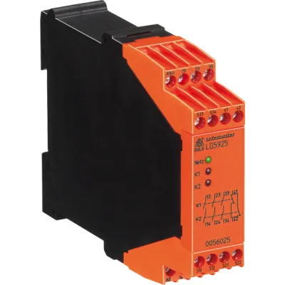 DOLD Not-Aus-Modul LG5925.48/61 | 24V AC/DC | zweikanalig | Grundgerät | 3 Sicherheitsrelais | Tragschiene | PL e