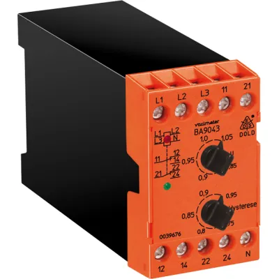 DOLD Unterspannungsrelais BA9043 0039676 | 3-Phasen | 230/400V AC | 50-400Hz | 2 Wechsler | Schraubanschluss | 45mm