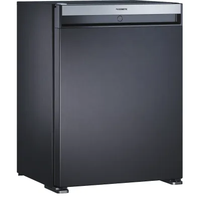 DOMETIC Minibar HiPro N30S | Mini-Kühlschrank 26L | geräuschlos | LED | Edelstahl Schwarz | Türanschlag rechts