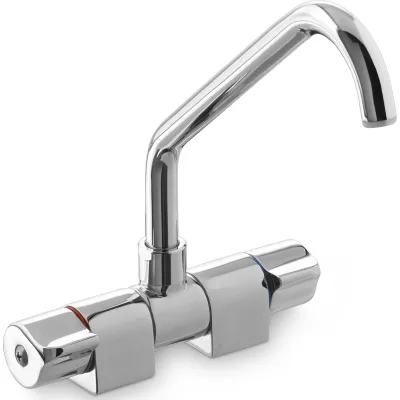 DOMETIC Wasserhahn AC 537 | 9102300077 | Einhebelmischer für Wohnwagen, Caravan, Boot | Messing verchromt | Chrom