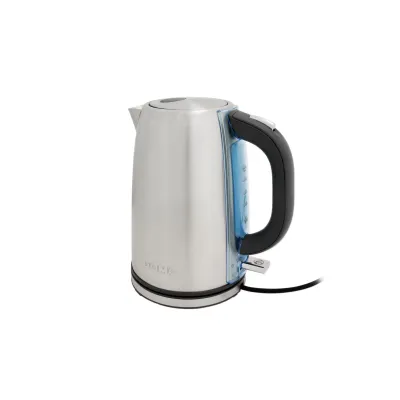DOMO Wasserkocher DO448WK | Edelstahl | 1,7 Liter | 360° Basis | Wasserstandsanzeige | Silber