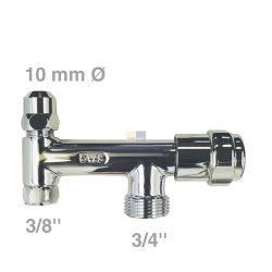 Doppel-Eckventil 3/8" Geräteventil 3/4" Schlauchanschluss Grohe 41031000 Eckfix