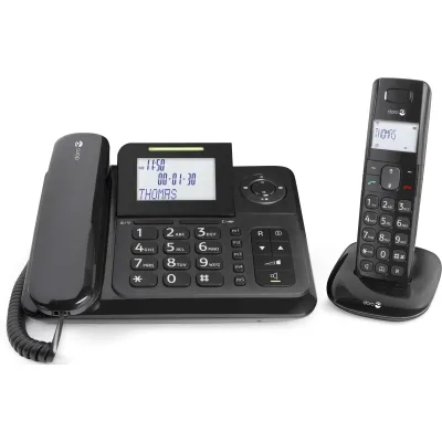 Doro Comfort 4005 Combo | Großtastentelefon mit DECT Mobilteil | Anrufbeantworter | hörgerätekompatibel | schwarz