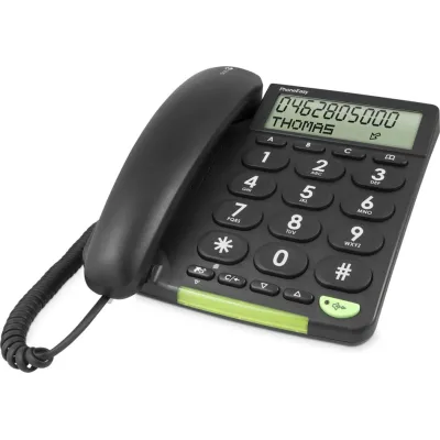 Doro PhoneEasy 312cs | Großtastentelefon schnurgebunden | 3 Direktwahltasten | Freisprechen | schwarz