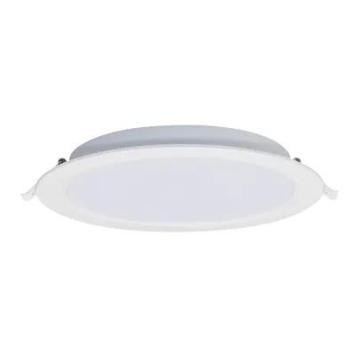 DOTLUX LED-Downlight CIRCLEflat 3024-230120 | 18W | 1250lm | warmweiß 3000K | flach | Einbaudurchmesser 190-200mm | weiß
