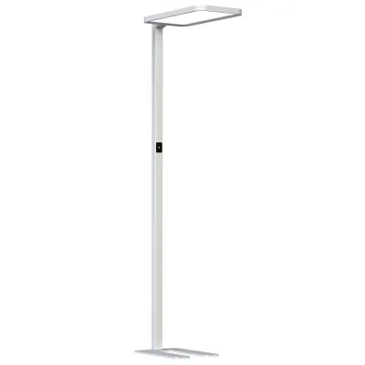 DOTLUX LED Stehleuchte STUDIObutler 80W | dimmbar | 4000K neutralweiß | UGR<19 | Präsenzsensor | Aluminium silber