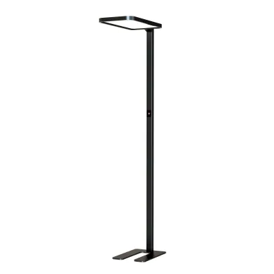 DOTLUX LED-Stehleuchte STUDIObutler 80W | 4000K neutralweiß | dimmbar | Bewegungsmelder | U-Stahlfuß | Aluminium schwarz