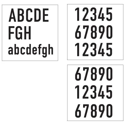 DOTLUX Hausnummernset 4751 | Ziffernsatz 0-9 & Buchstaben a-h | für LED-Hausnummernleuchte WALLsquare | Höhe 8,5 cm