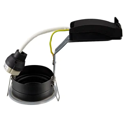 DOTLUX LED Einbaufassung MULTIip65 4886 | GU10 Sockel | IP65 wasserfest | rund | für Hohldecke | Kunststoff | Schwarz