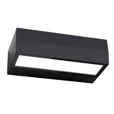 DOTLUX LED-Wandleuchte BRICK 5297-098060 | 15W | CCT 3000-4000K | dimmbar | IP65 außen | Aluminium | schwarz