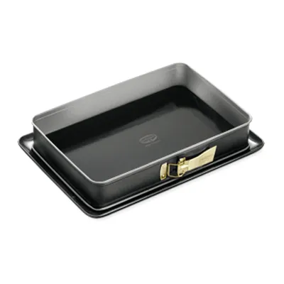 Dr. Oetker Rechteck-Springform 38x25x7 cm | Backform mit Emaille-Boden | Antihaft | kratzfest | auslaufsicher