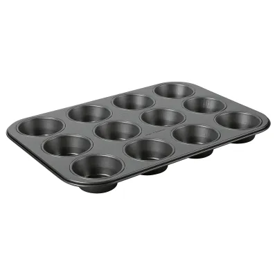 Dr. Oetker Muffinblech Classic 2024 | 12er Muffinform | PFAS-frei | Antihaft | Stahlblech | 38x26,5 cm | Schwarz
