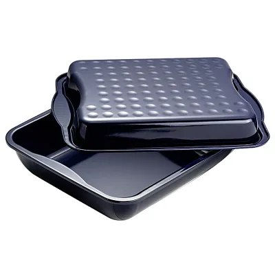 Dr. Oetker Bräter Maxi 1301 XXL | emailliert | 42x34x13 cm | induktionsgeeignet | antihaft | schwarz
