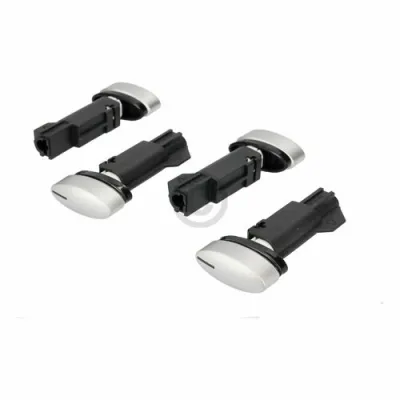 Drehgriff schwarz/silber, oval, versenkbar, 4 Stueck Set 00427483