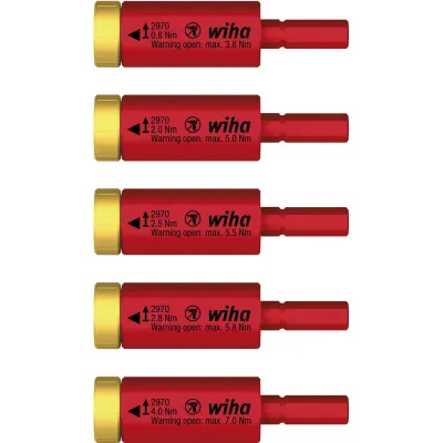 Wiha Drehmoment-Adapter-Set | easyTorque electric | 5-tlg. | 0,8–4,0 Nm | VDE | für slimBits | rot/gelb