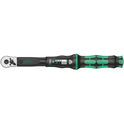 Wera Drehmomentschlüssel Click-Torque B 1 | 3/8" Umschaltknarre | 10-50 Nm | 45 Zähne | mechanisch | schwarz/grün