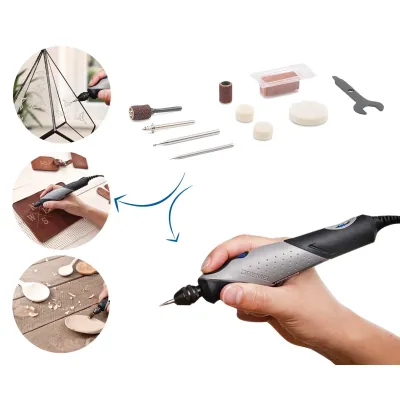 Dremel Multifunktionswerkzeug Stylo+ 2050-15 F0132050JM | 9 Watt | 15-teiliges Zubehör | Präzision | Stiftform | grau